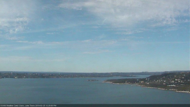Lake Travis webcam, February 25, 2019 11:30 AM CT