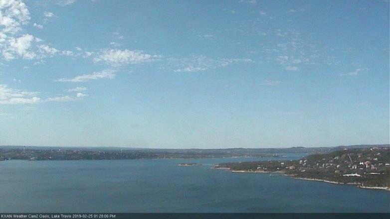 Lake Travis webcam, February 25, 2019 12:30 PM CT