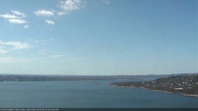 Lake Travis webcam, February 25, 2019 1:15 PM CT