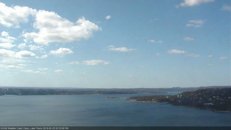 Lake Travis webcam, February 25, 2019 1:35 PM CT