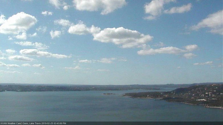 Lake Travis webcam, February 25, 2019 1:45 PM CT