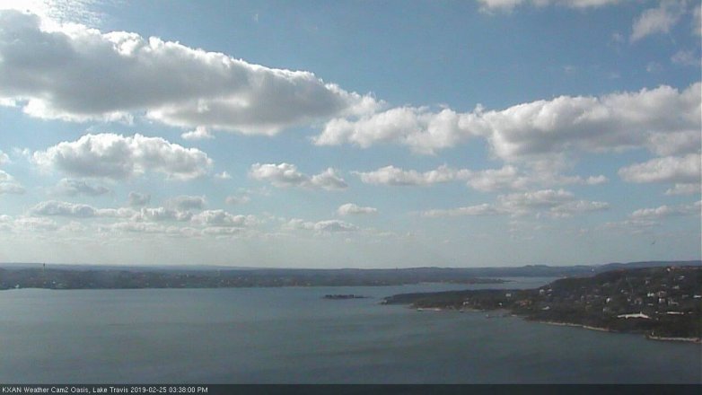 Lake Travis webcam, February 25, 2019 2:40 PM CT