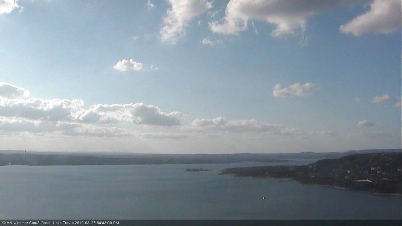 Lake Travis webcam, February 25, 2019 3:45 PM CT