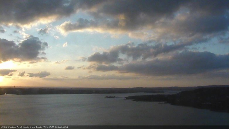 Lake Travis webcam, February 25, 2019 5:10 PM CT