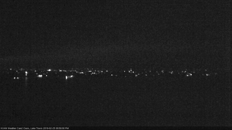 Lake Travis webcam, February 25, 2019 9:00 PM CT