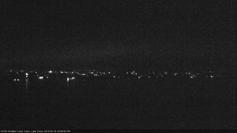Lake Travis webcam, February 25, 2019 9:10 PM CT