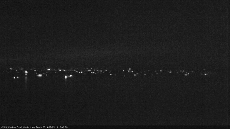 Lake Travis webcam, February 25, 2019 9:15 PM CT