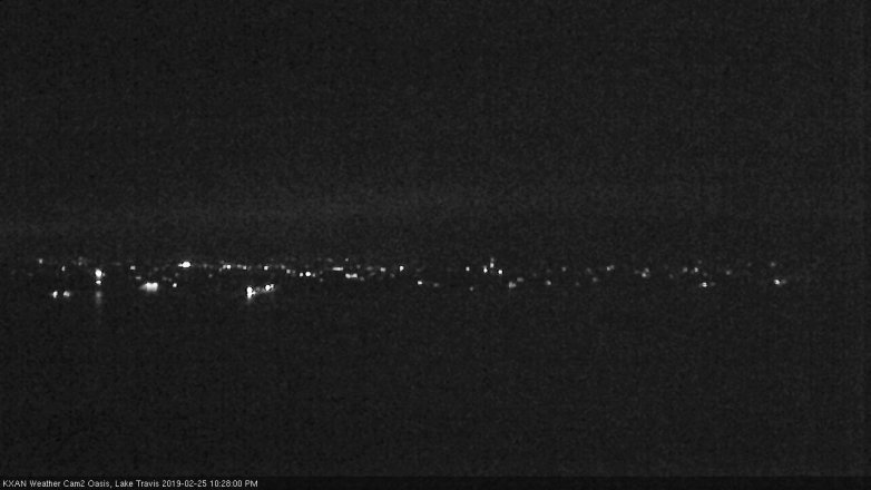 Lake Travis webcam, February 25, 2019 9:30 PM CT