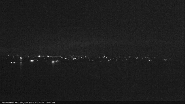 Lake Travis webcam, February 25, 2019 9:45 PM CT