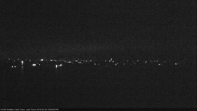 Lake Travis webcam, February 25, 2019 10:00 PM CT