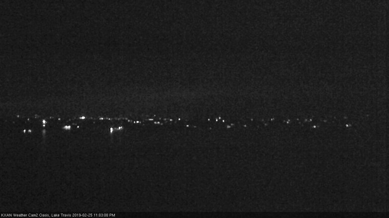 Lake Travis webcam, February 25, 2019 10:05 PM CT
