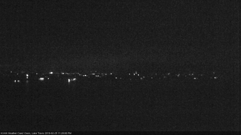 Lake Travis webcam, February 25, 2019 10:30 PM CT