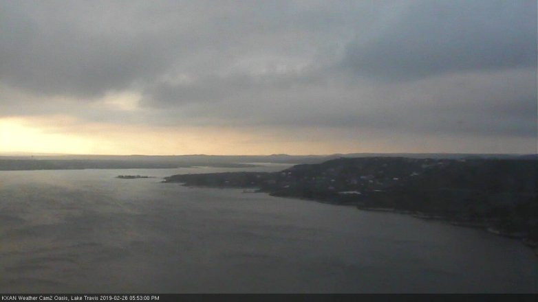 Lake Travis webcam, February 26, 2019 4:55 PM CT