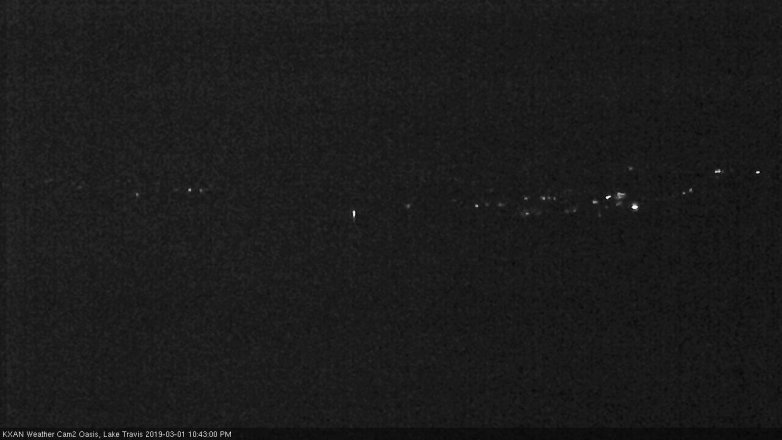 Lake Travis webcam, March 1, 2019 9:45 PM CT