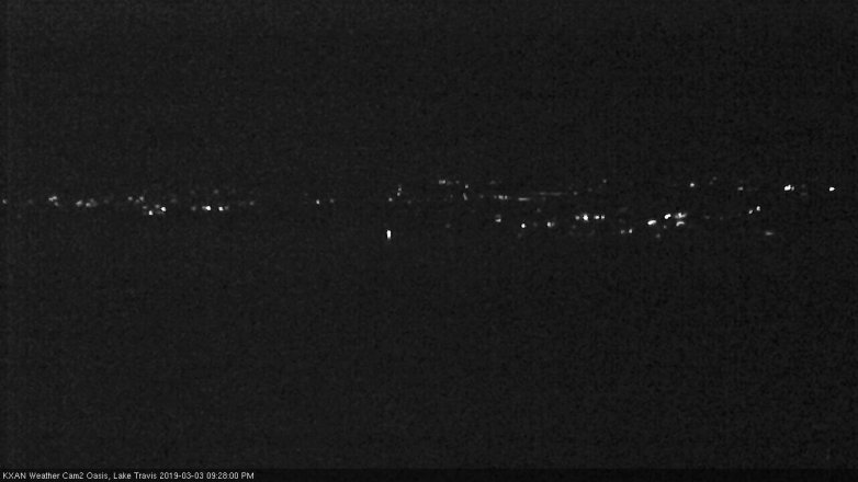 Lake Travis webcam, March 3, 2019 8:30 PM CT