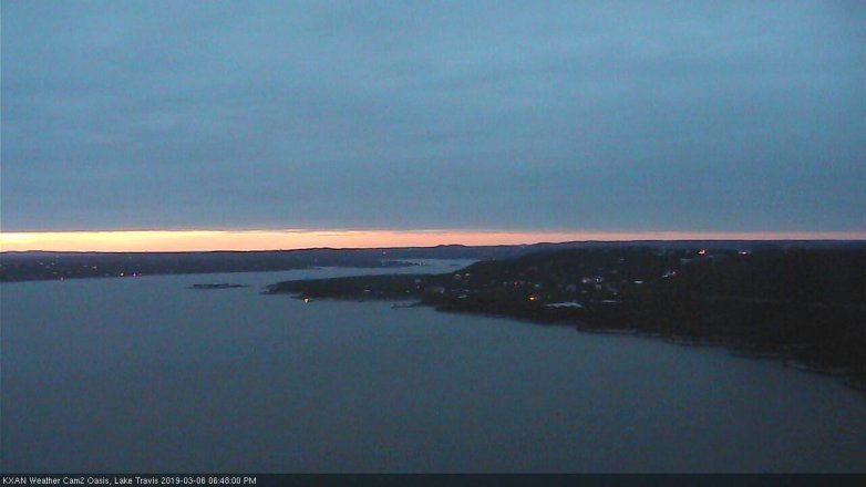 Lake Travis webcam, March 6, 2019 5:50 PM CT