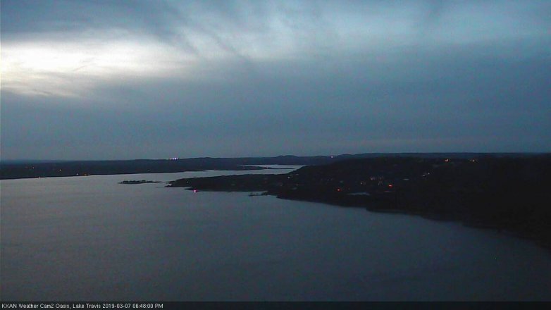 Lake Travis webcam, March 7, 2019 5:50 PM CT