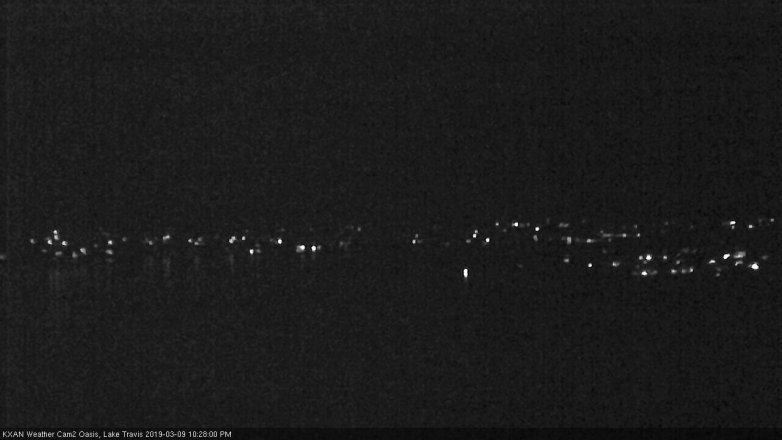 Lake Travis webcam, March 9, 2019 9:30 PM CT