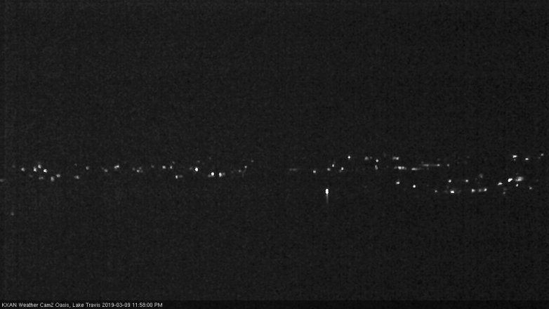 Lake Travis webcam, March 9, 2019 11:00 PM CT