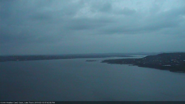 Lake Travis webcam, March 10, 2019 6:45 PM CT