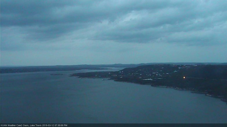 Lake Travis webcam, March 12, 2019 6:40 PM CT