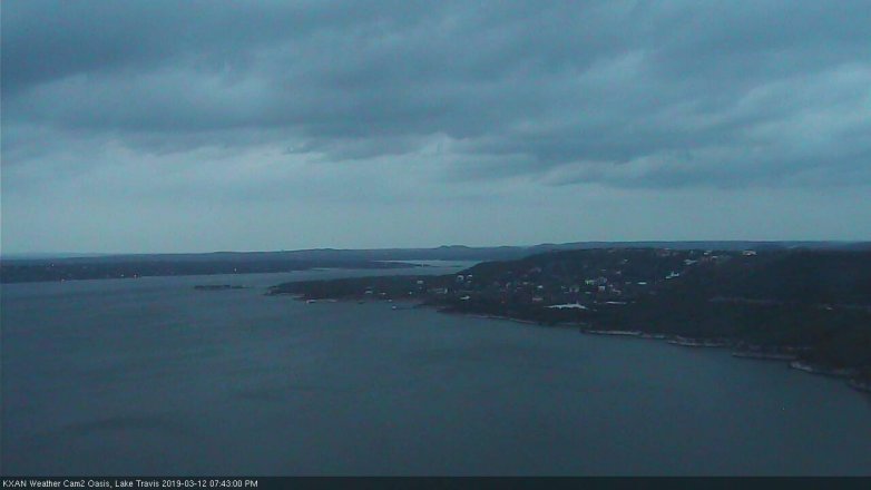 Lake Travis webcam, March 12, 2019 6:45 PM CT