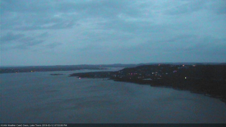 Lake Travis webcam, March 12, 2019 6:55 PM CT