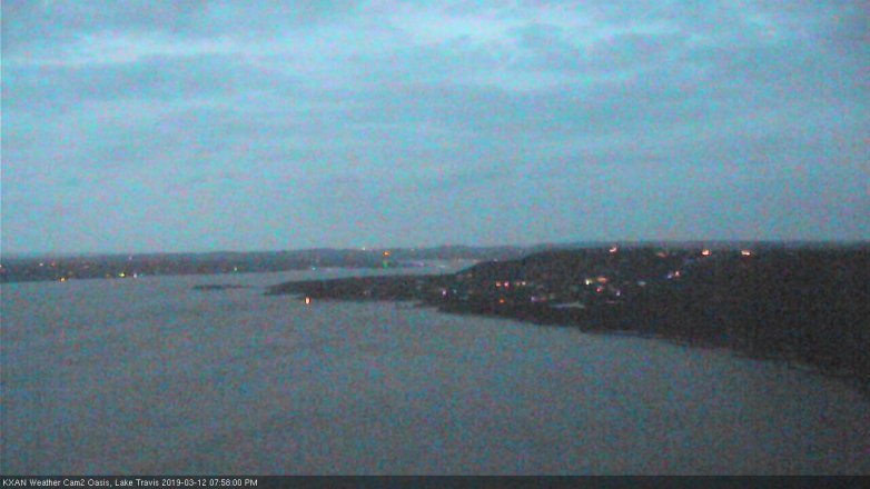 Lake Travis webcam, March 12, 2019 7:00 PM CT
