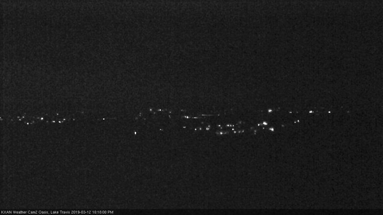 Lake Travis webcam, March 12, 2019 9:20 PM CT