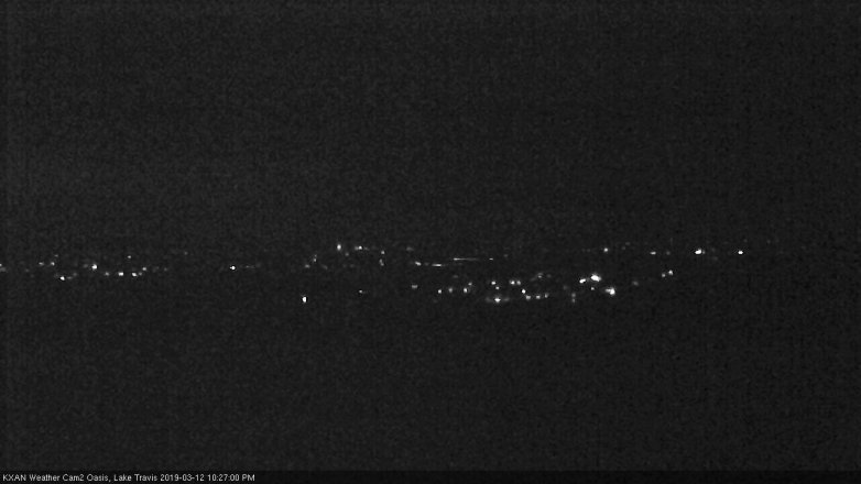 Lake Travis webcam, March 12, 2019 9:30 PM CT
