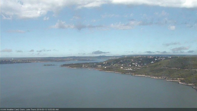 Lake Travis webcam, March 13, 2019 9:55 AM CT
