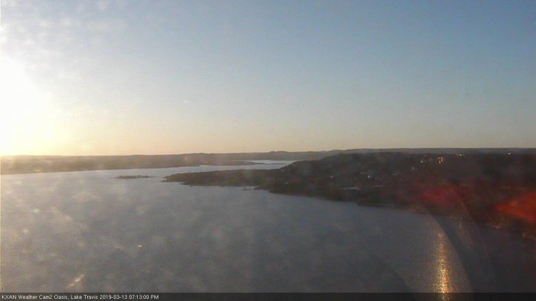 Lake Travis webcam, March 13, 2019 6:15 PM CT