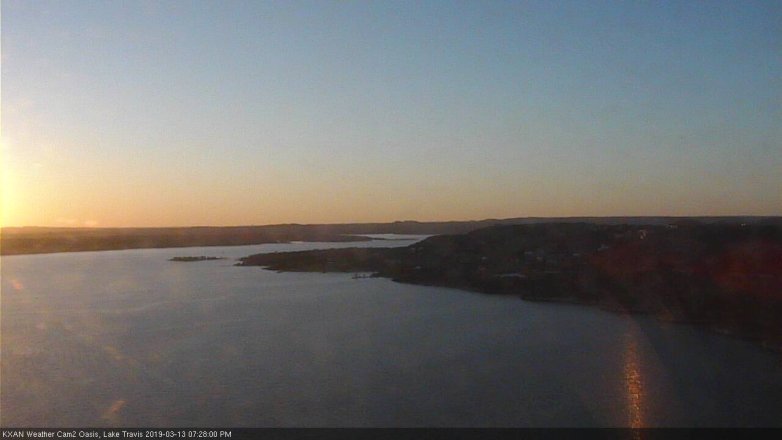 Lake Travis webcam, March 13, 2019 6:30 PM CT