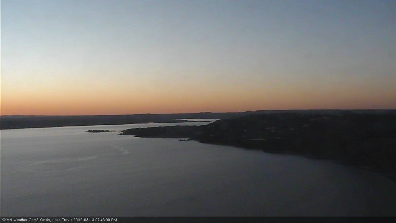 Lake Travis webcam, March 13, 2019 6:45 PM CT