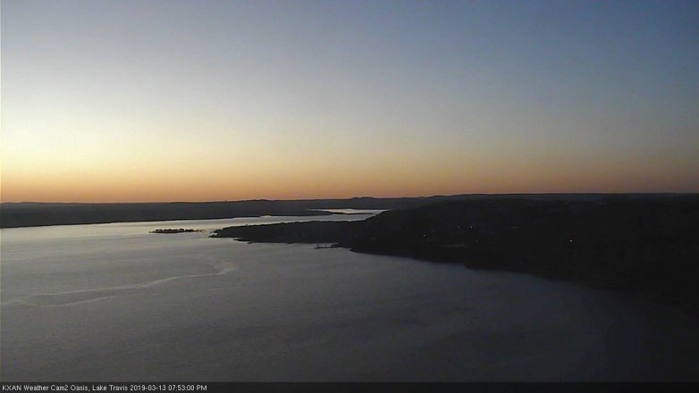 Lake Travis webcam, March 13, 2019 6:55 PM CT