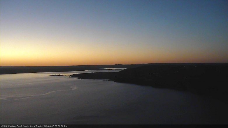 Lake Travis webcam, March 13, 2019 7:00 PM CT