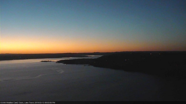 Lake Travis webcam, March 13, 2019 7:05 PM CT