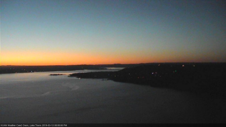 Lake Travis webcam, March 13, 2019 7:10 PM CT