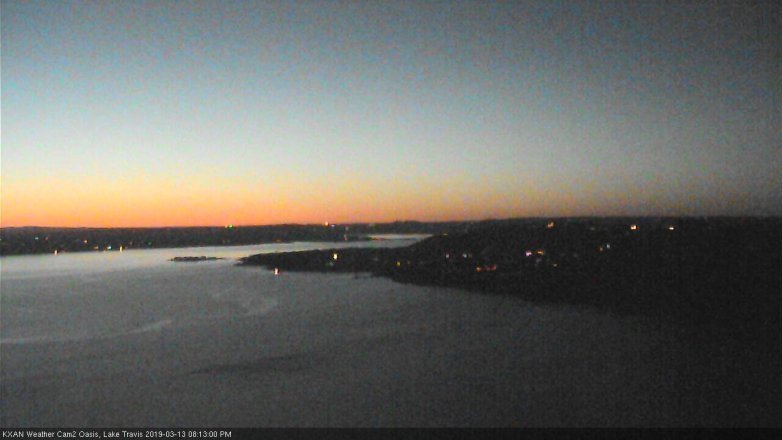Lake Travis webcam, March 13, 2019 7:15 PM CT