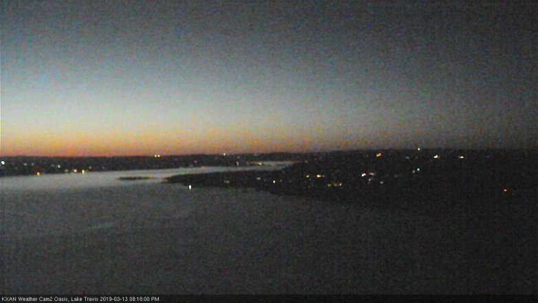 Lake Travis webcam, March 13, 2019 7:20 PM CT