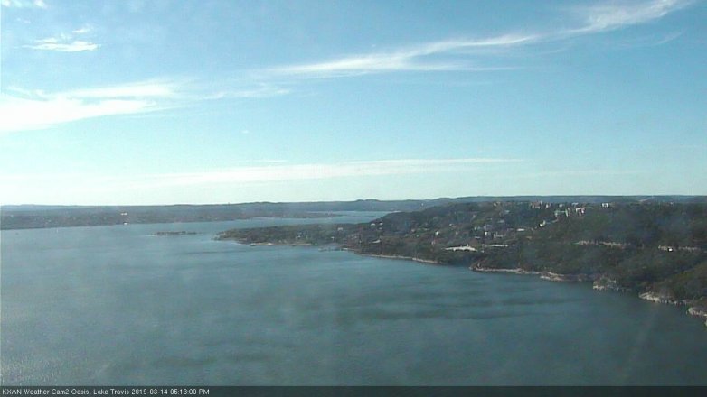 Lake Travis webcam, March 14, 2019 4:15 PM CT