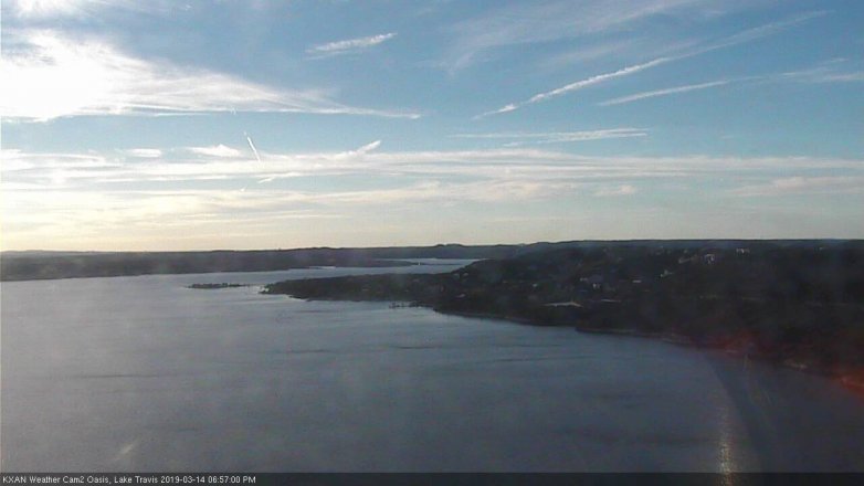Lake Travis webcam, March 14, 2019 6:00 PM CT