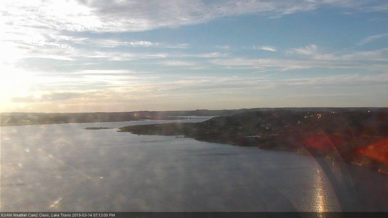 Lake Travis webcam, March 14, 2019 6:15 PM CT