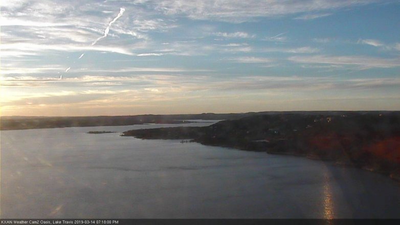 Lake Travis webcam, March 14, 2019 6:20 PM CT