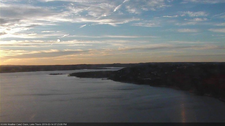 Lake Travis webcam, March 14, 2019 6:25 PM CT
