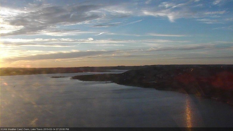 Lake Travis webcam, March 14, 2019 6:30 PM CT