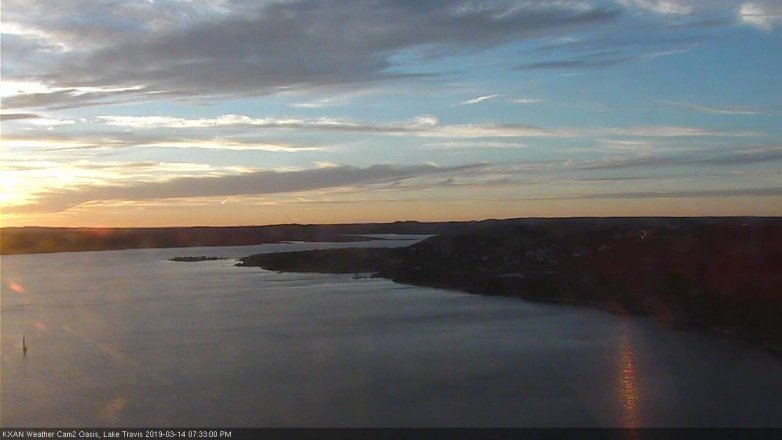 Lake Travis webcam, March 14, 2019 6:35 PM CT