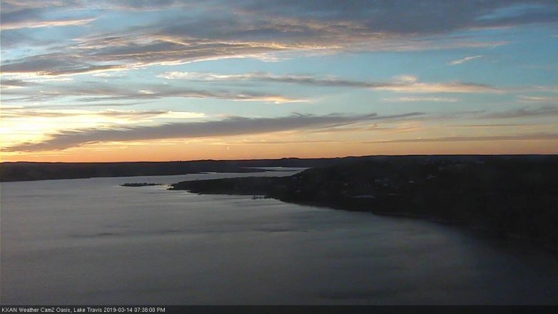 Lake Travis webcam, March 14, 2019 6:40 PM CT