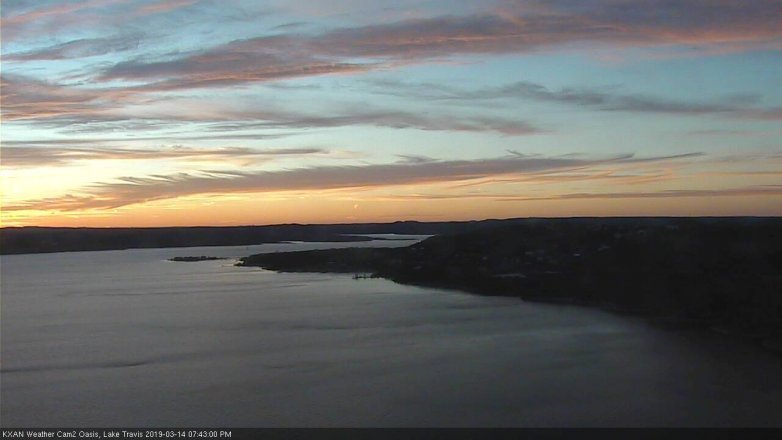 Lake Travis webcam, March 14, 2019 6:45 PM CT