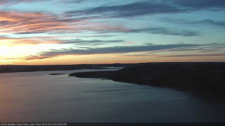 Lake Travis webcam, March 14, 2019 6:50 PM CT